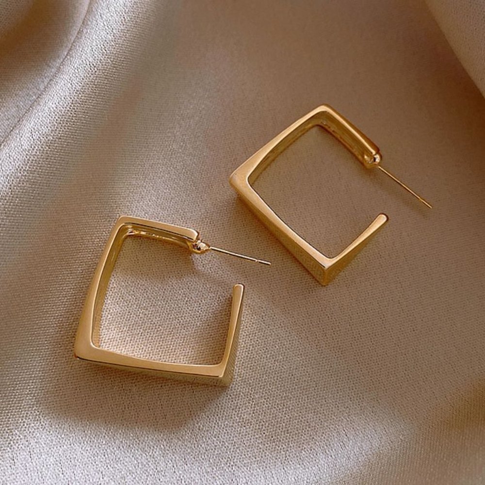 Earrings Women Minimalist Circle Bohemian Hoop Drop Cute Trendy Jewelry - Picture 2 of 7